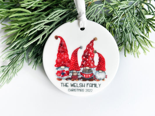 Gnome Family Ornament, Personalized Family Ornament, Personalized Gnomes