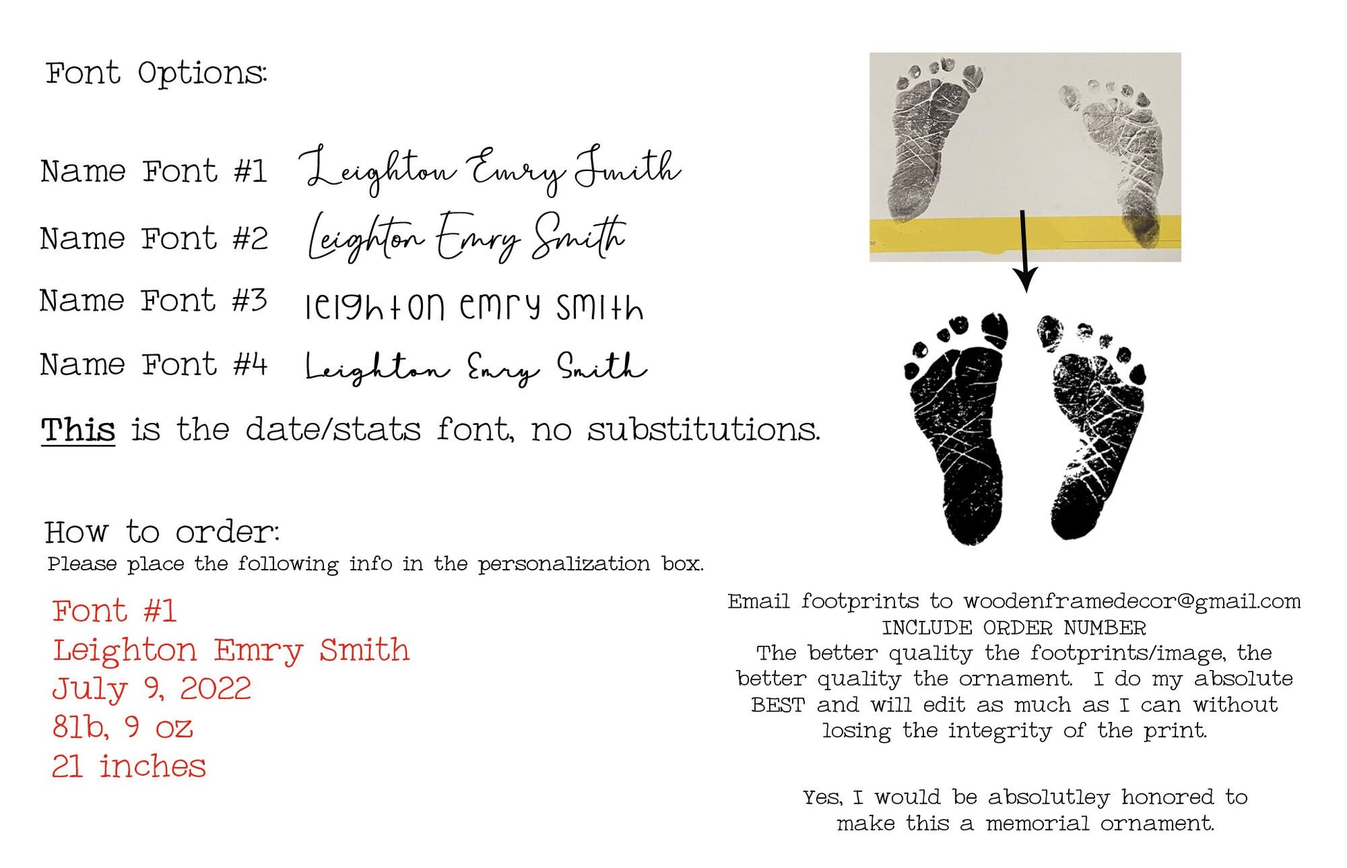 Baby Feet Ornament, Baby's First Christmas, Hospital Footprint Ornament