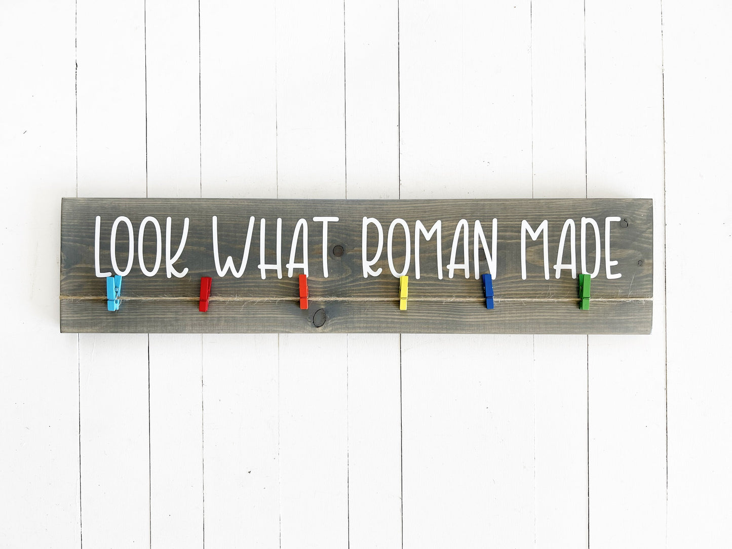 Look What I Made Sign with Child's Name, Kid's Artwork Display, Personalized Brag Board - YL