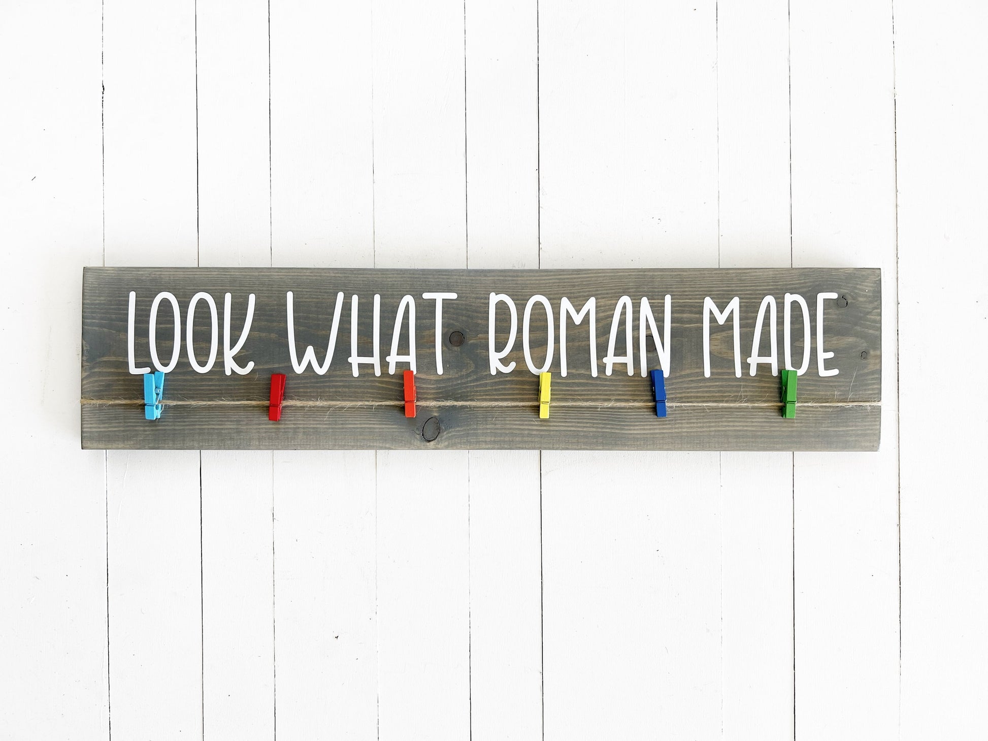 Look What I Made Sign with Child's Name, Kid's Artwork Display, Personalized Brag Board - YL