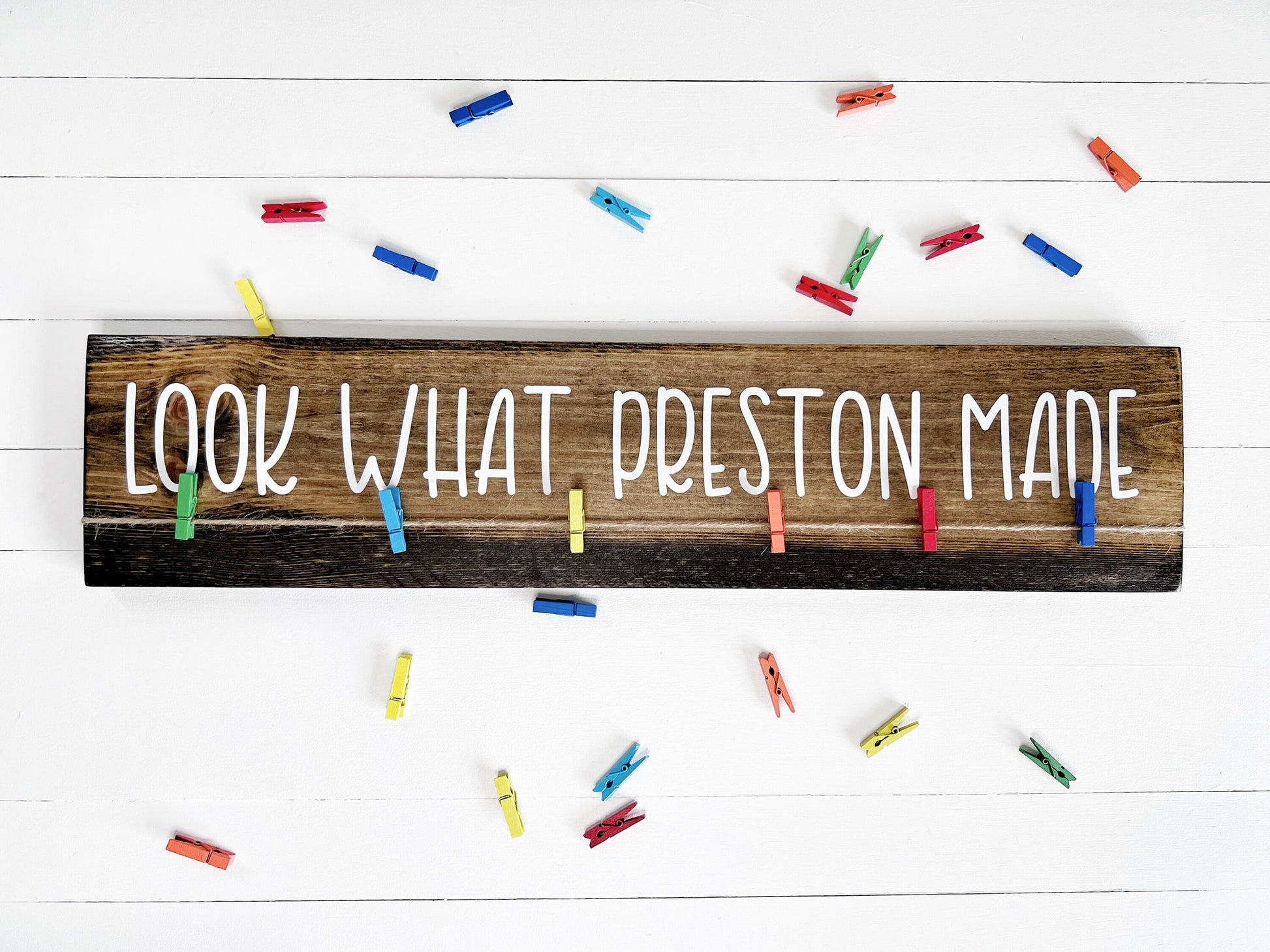 Look What I Made Sign with Child's Name, Kid's Artwork Display, Personalized Brag Board - YL