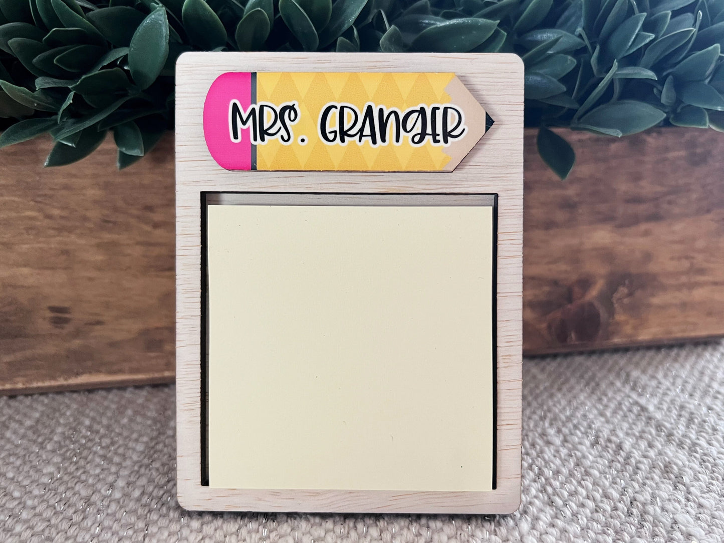 Personalized Sticky Note Holder, Teacher Appreciation Gift, Graduation Gift, Easter Basket Stuffer for Kids