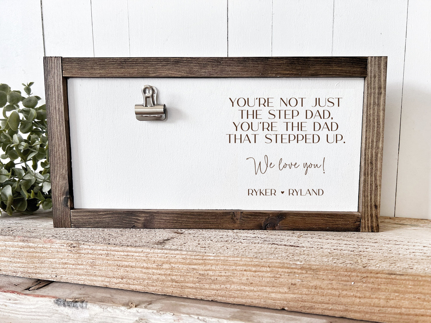 Bonus Dad Gift, Personalized Fathers Day Gift for Stepdad, Custom Photo Sign for Step Dad Stepfather, Stepped Up Dad