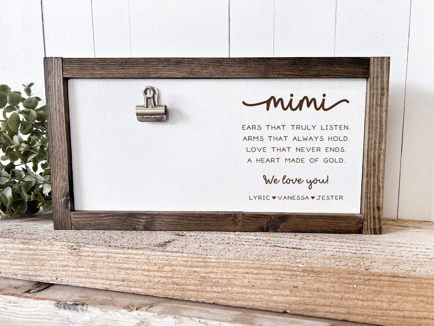 Grandma Photo Frame from Grandkids, Grandma Grandpa Picture Holder, Customized Grandparents Sign