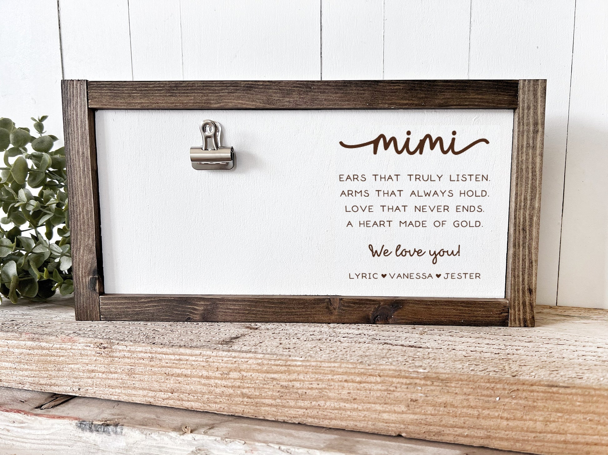 Grandma Photo Frame from Grandkids, Grandma Grandpa Picture Holder, Customized Grandparents Sign