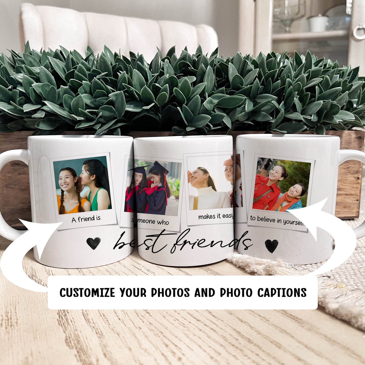 Personalized Best Friend Photo Mug - Custom Birthday or Going Away Gift for BFF