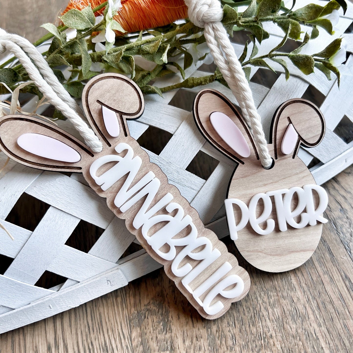 Easter Basket Tag, Bunny Ear Name Tag, Bunny Basket Tag, Easter Name Tag, Easter Basket Decor