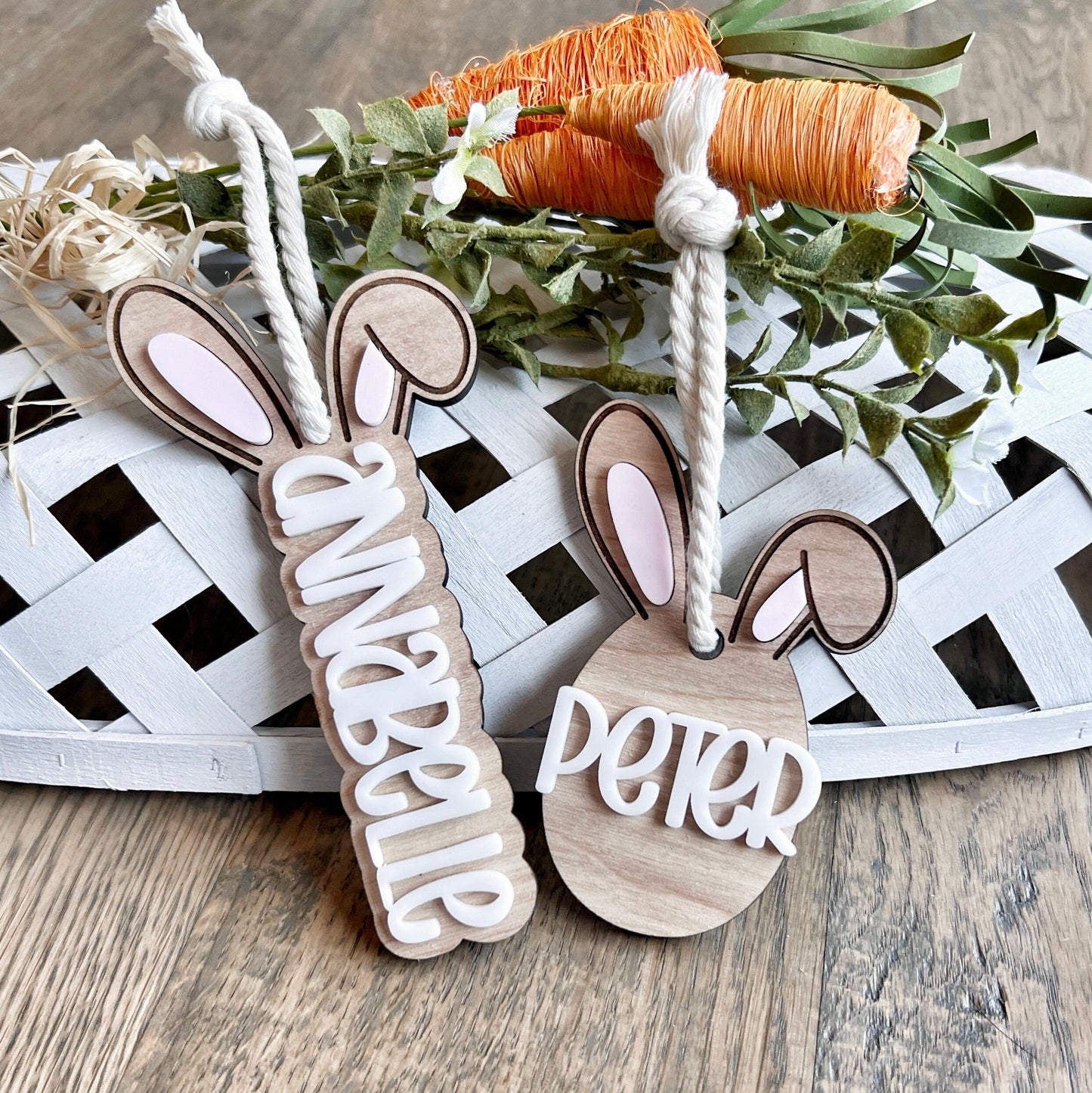 Easter Basket Tag, Bunny Ear Name Tag, Bunny Basket Tag, Easter Name Tag, Easter Basket Decor