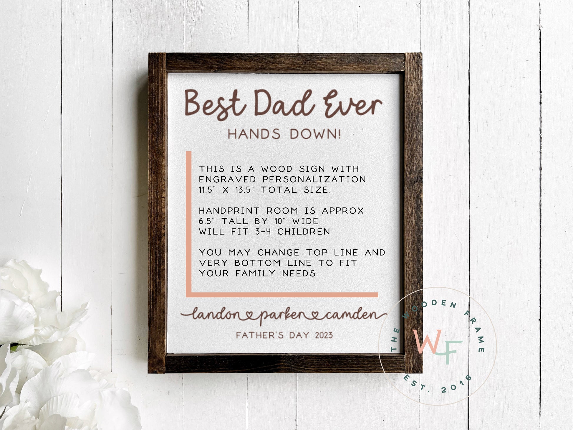 Handprint Sign for Mom, Custom Mothers Day Gift from Kids, Best Mom Ever Hands Down Sign