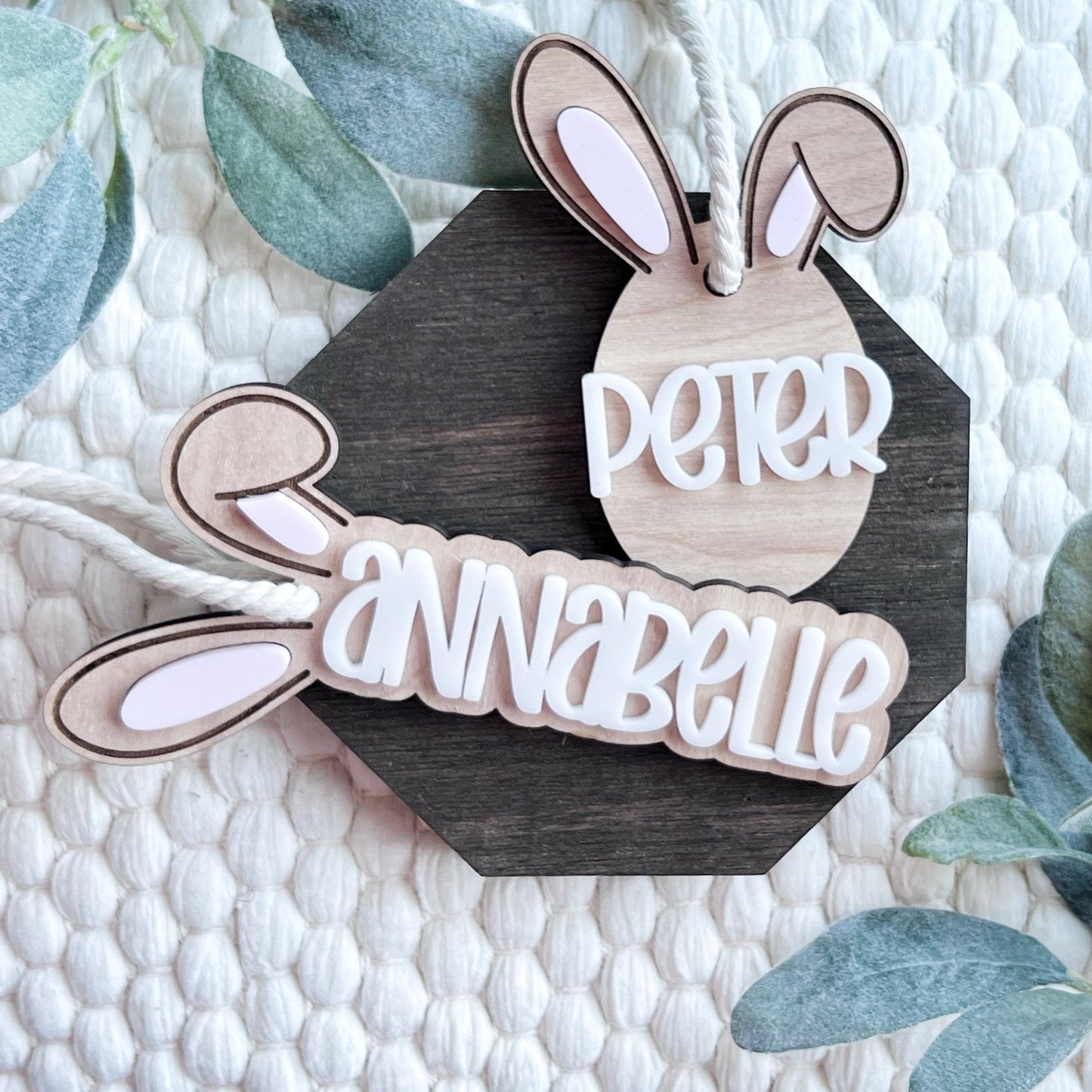 Easter Basket Tag, Bunny Ear Name Tag, Bunny Basket Tag, Easter Name Tag, Easter Basket Decor