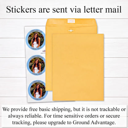 Stickers are sent via letter mail.