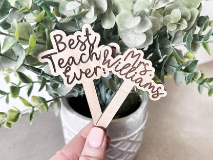 Personalized Teacher Plant Stake: Custom Teacher Appreciation Gift