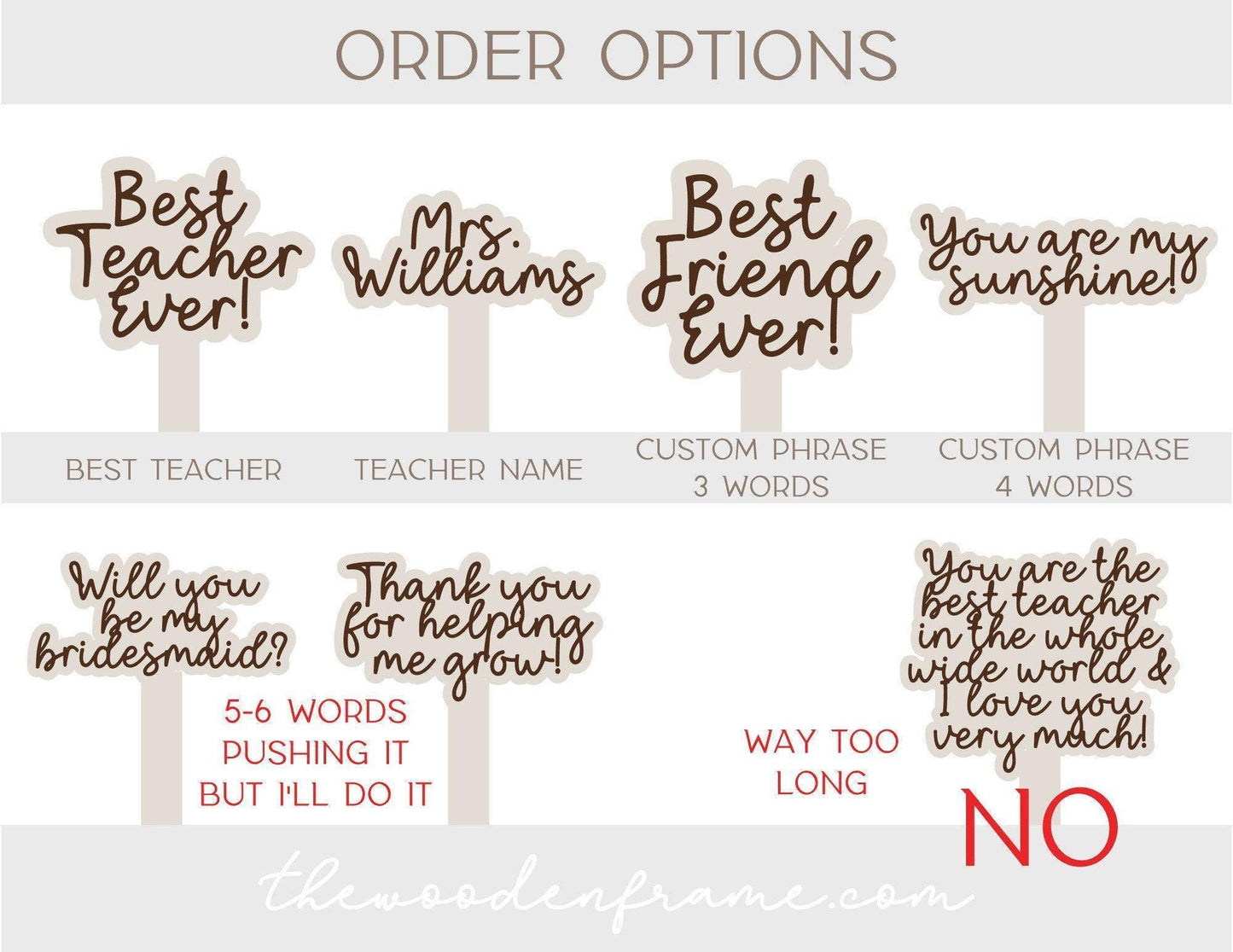 Personalized Teacher Plant Stake: Custom Teacher Appreciation Gift