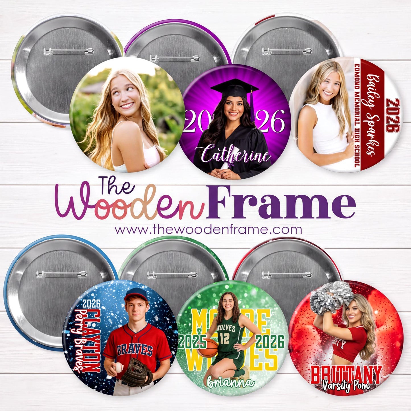 The image is a collage of graduation photos featuring students from various high schools, including Catenary High School, Edmond Memorial High School, and Brandy Varsity Pom.
