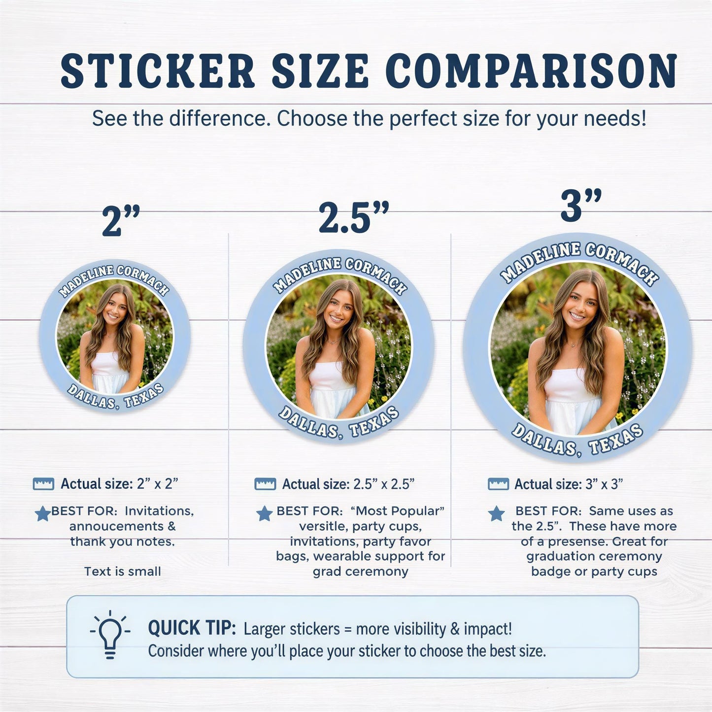 Sticker Size Comparison