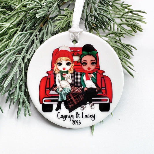 Personalized Best Friend Ornament – Custom Christmas Gift for Bestie or Twin