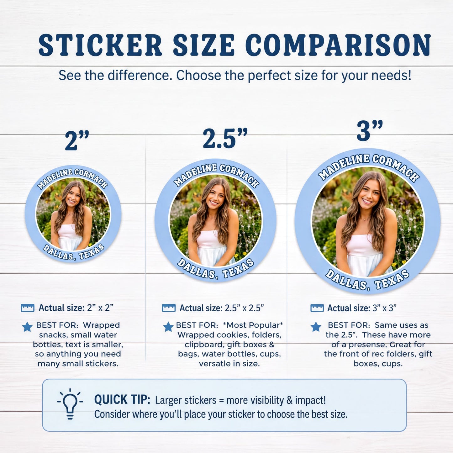 Sticker Size Comparison