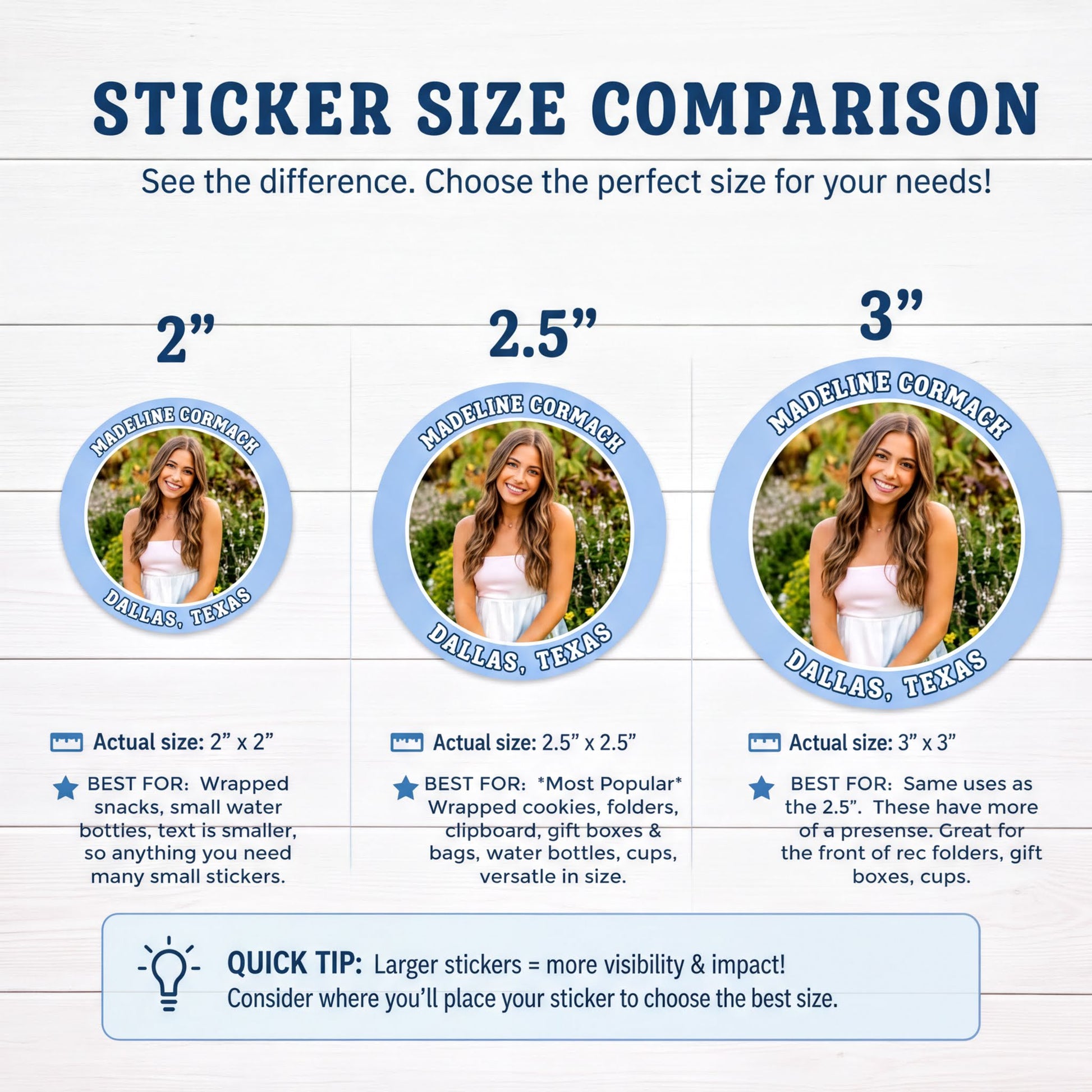 Sticker Size Comparison