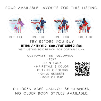 Personalized Super Hero Dad Ornament – Gift for Single Dad of Boys or Girls