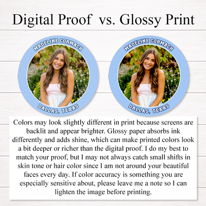 Custom Birthday Photo Stickers - Personalized Round Labels for Party Cups & Goodie Bags