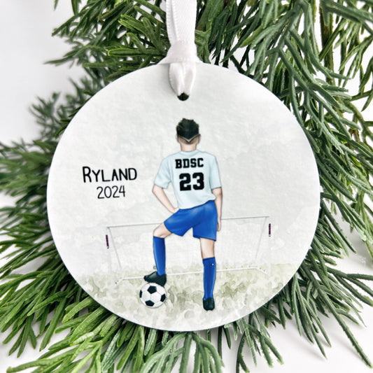 Custom Soccer Ornament for Boys – Youth & Teen Gift with Name & Year