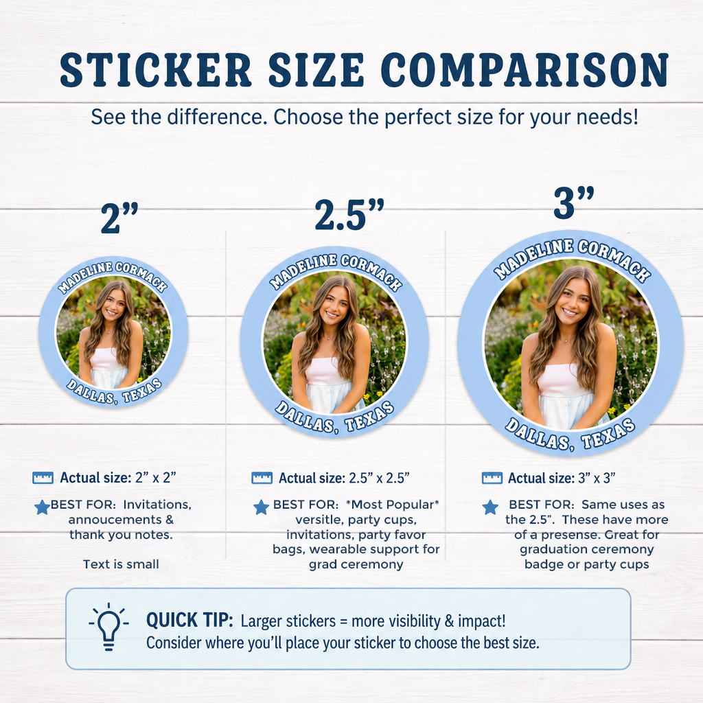 Custom Birthday Photo Stickers - Personalized Round Labels for Party Cups & Goodie Bags