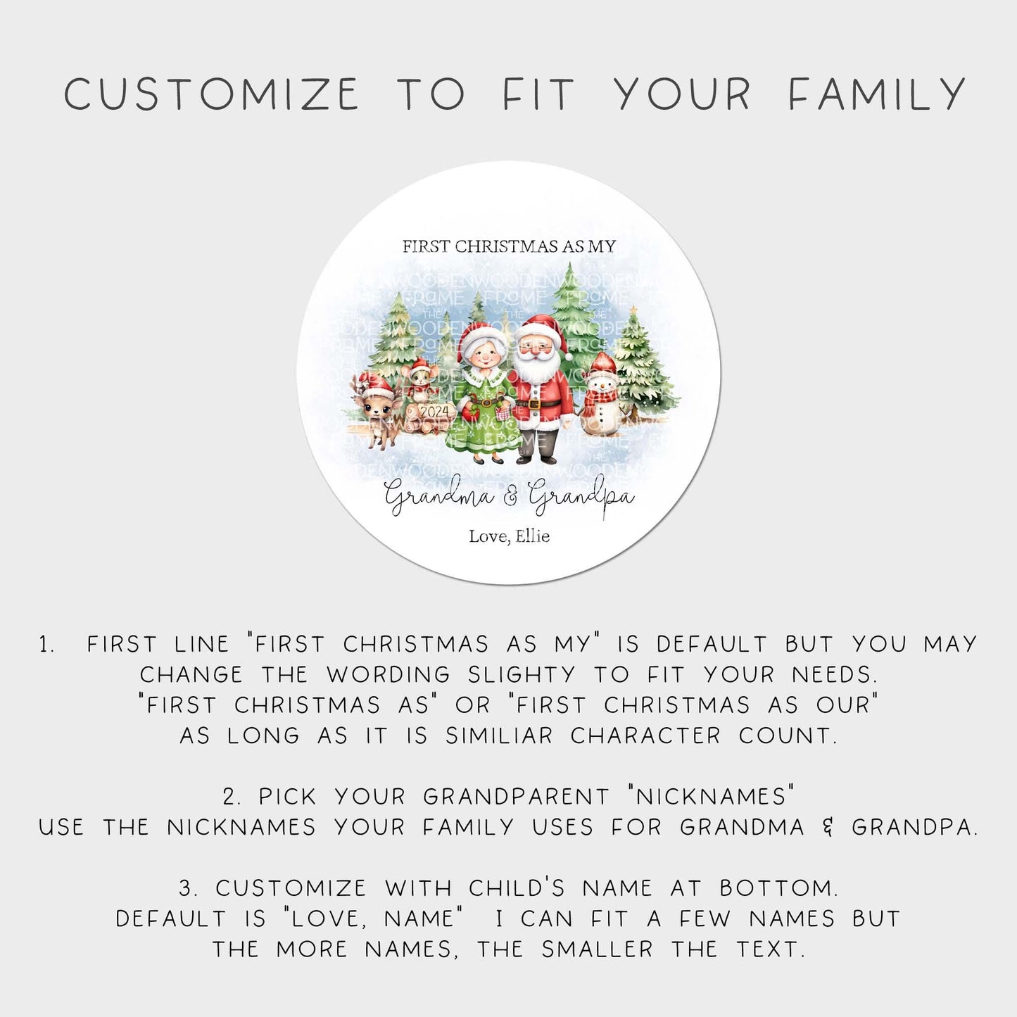 First Christmas as Grandma and Grandpa Ornament – Baby’s First Christmas Gift for Grandparents