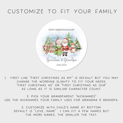 First Christmas as Grandma and Grandpa Ornament – Baby’s First Christmas Gift for Grandparents