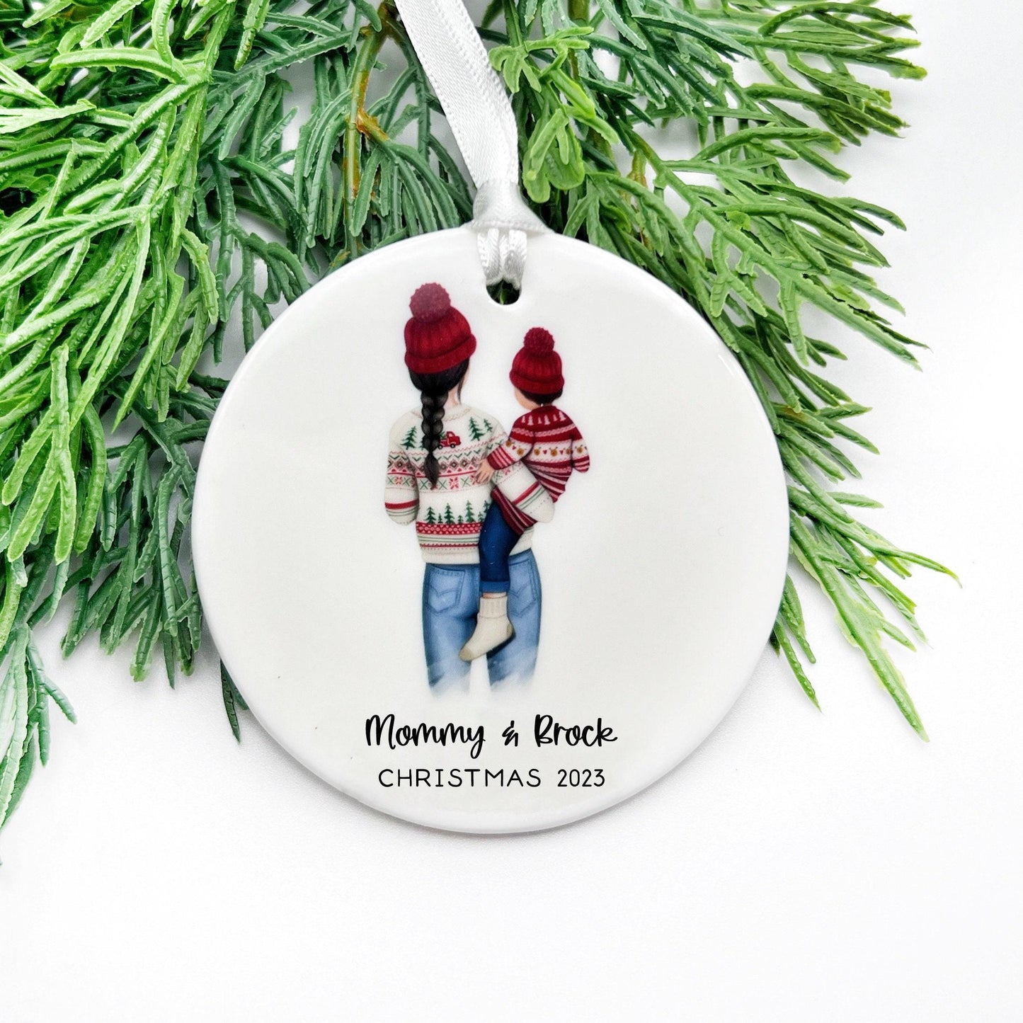 Personalized Grandma and Grandchild Ornament – Christmas Gift for Mimi from Grandson or Granddaughter