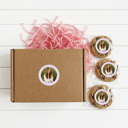 Custom Birthday Photo Stickers - Personalized Round Labels for Party Cups & Goodie Bags
