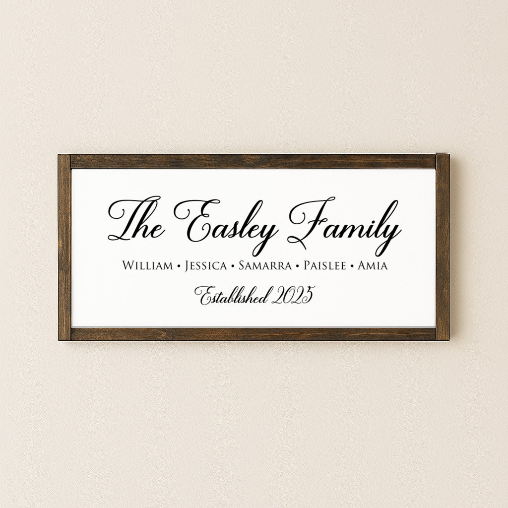 Script Family Name Sign