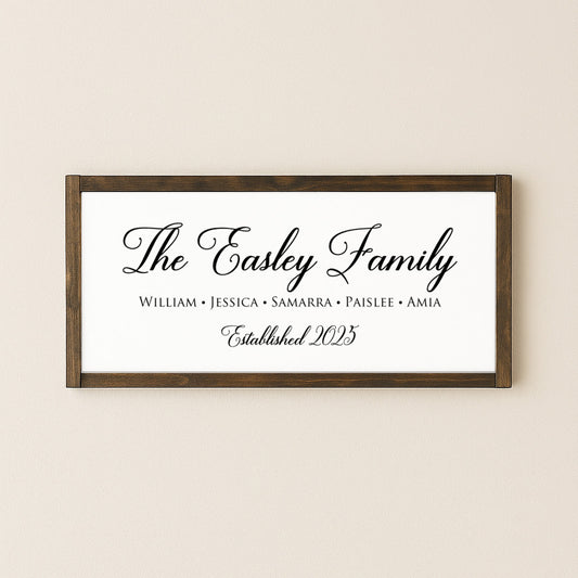 Script Family Name Sign
