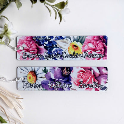 Personalized Birth Flower Bookmark for Mom | Mother's Day Gift with Children's Birth Month Flowers