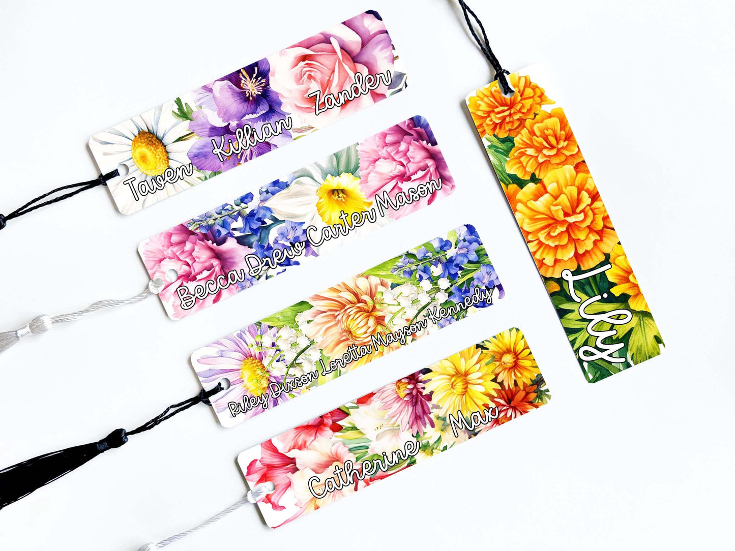 Personalized Birth Flower Bookmark for Mom | Mother's Day Gift with Children's Birth Month Flowers