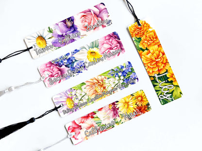 Personalized Birth Flower Bookmark for Mom | Mother's Day Gift with Children's Birth Month Flowers