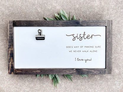 Personalized Sister Picture Frame - Birthday Gift from Sibling - God's Way of Making Sure You Never Walk Alone