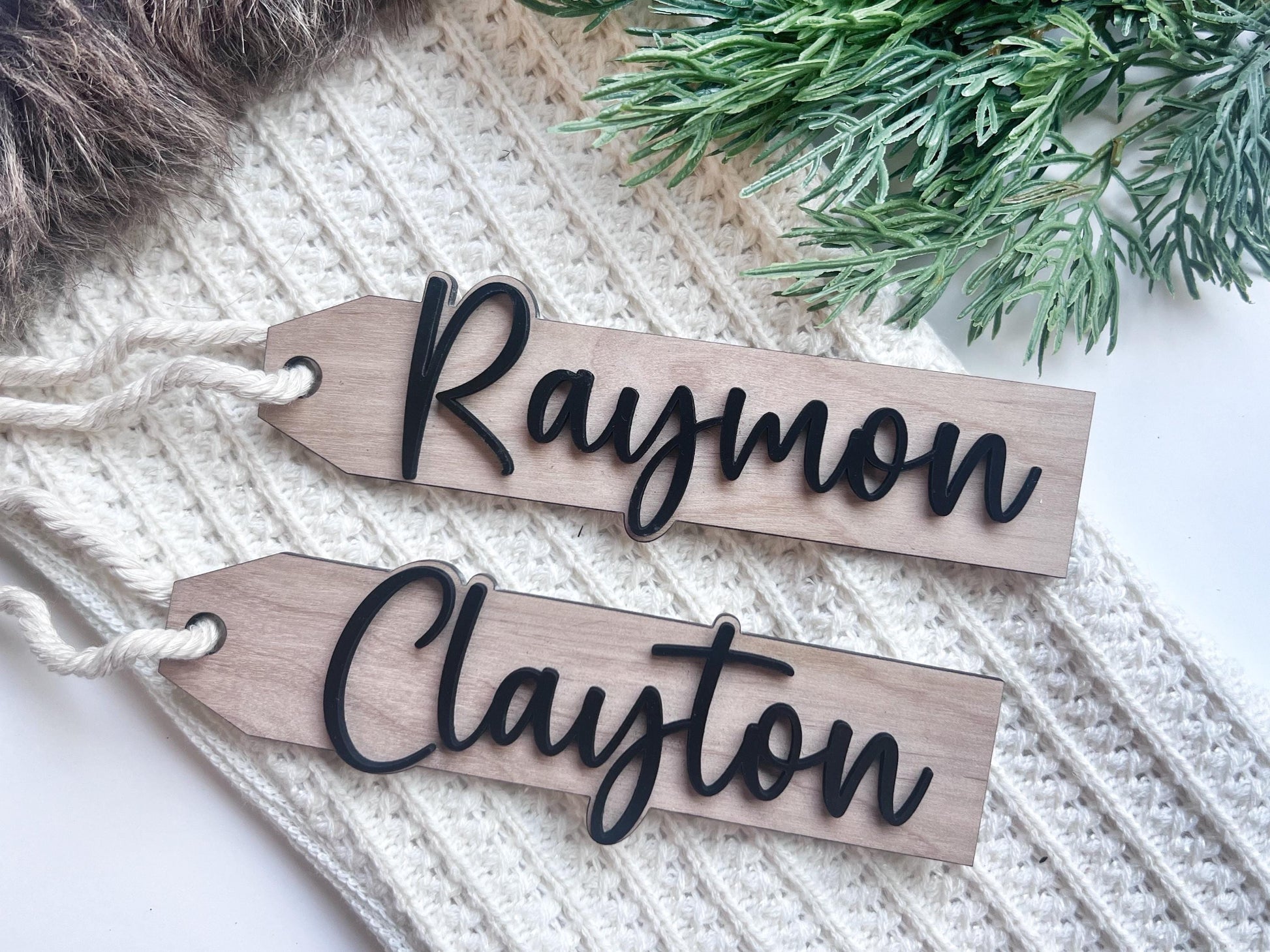 Stocking Tags | Personalized Stocking Tags | Laser Cut Stocking Tags | Minimalist Stocking Tags | Neutral Christmas Decor