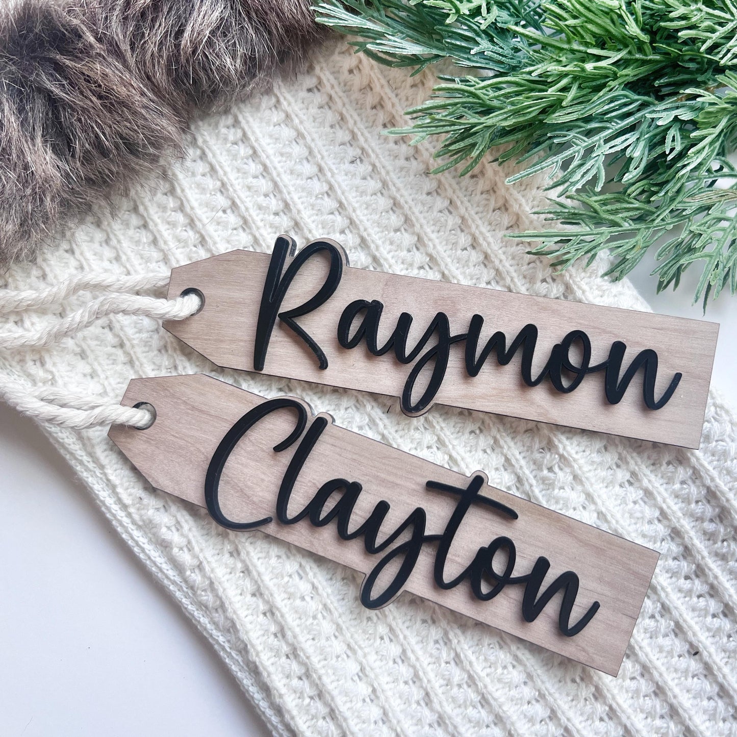 Stocking Tags | Personalized Stocking Tags | Laser Cut Stocking Tags | Minimalist Stocking Tags | Neutral Christmas Decor