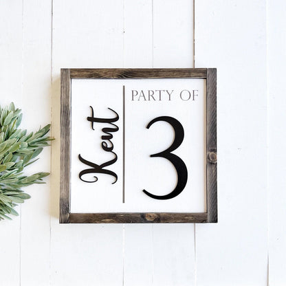 Custom Family Party of 4, 3, 5, 6 Wood Sign