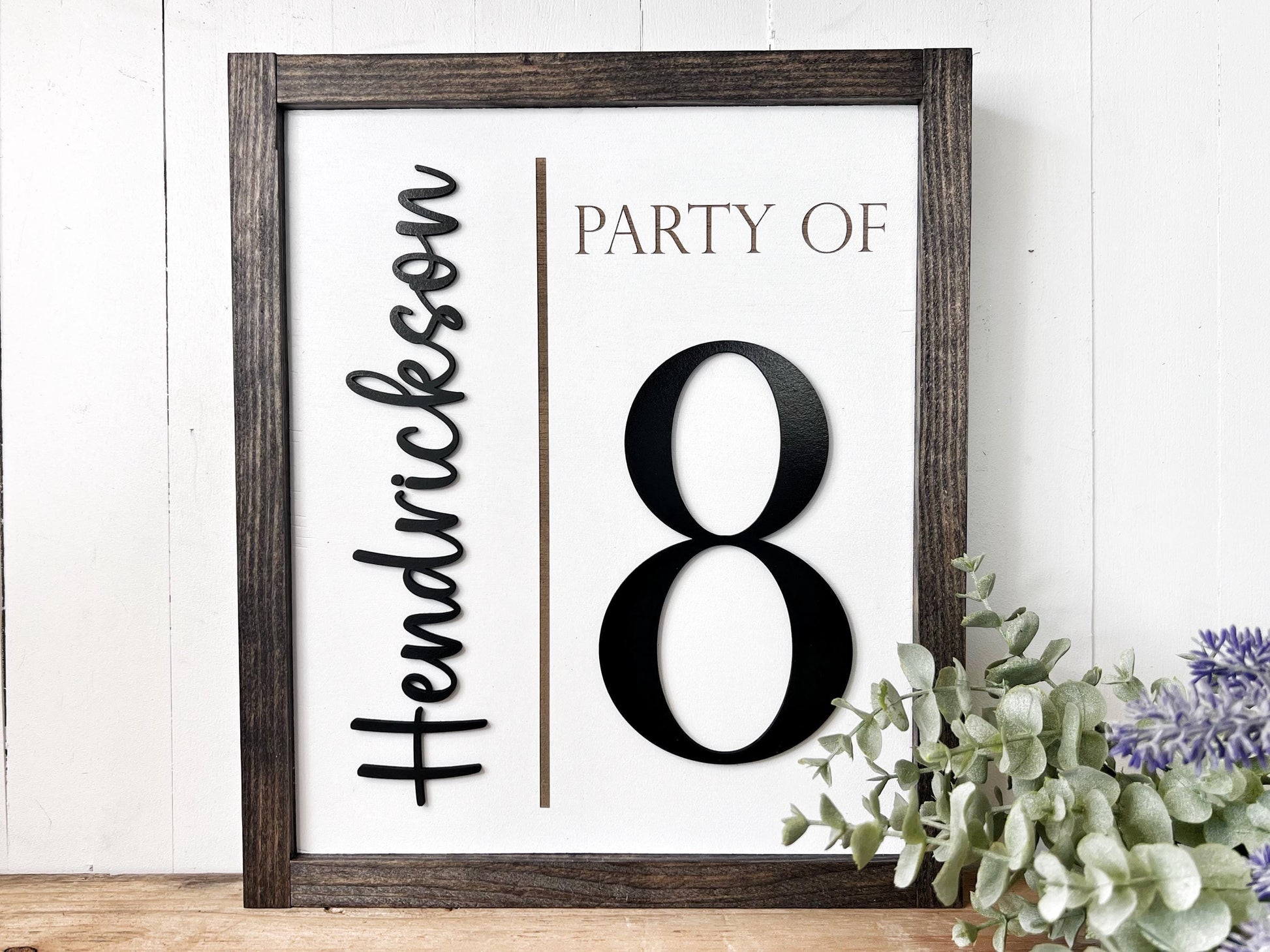 Personalized Family Wood Sign – Custom 3D & Engraved Names for Party of 3, 4, 5, or 6