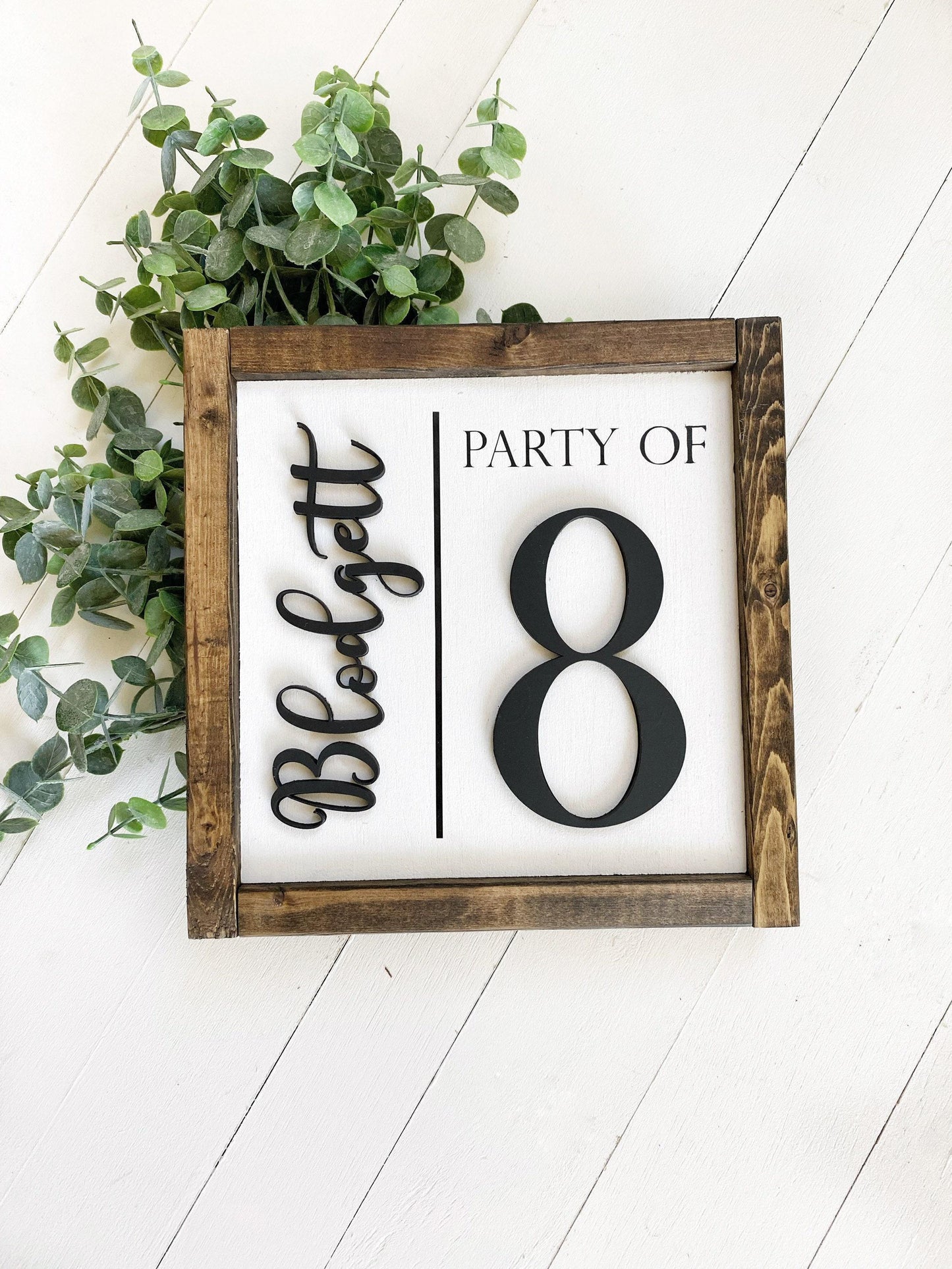Personalized Family Wood Sign – Custom 3D & Engraved Names for Party of 3, 4, 5, or 6