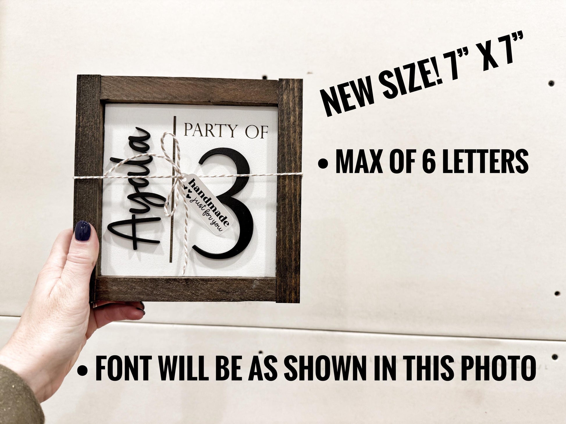 Personalized Family Wood Sign – Custom 3D & Engraved Names for Party of 3, 4, 5, or 6