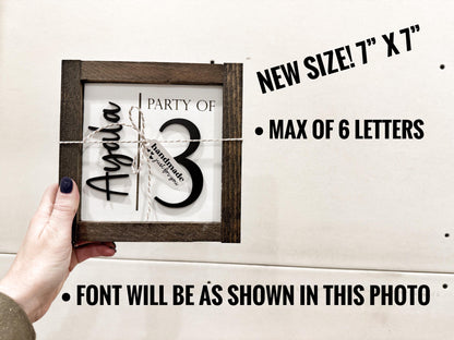 Personalized Family Wood Sign – Custom 3D & Engraved Names for Party of 3, 4, 5, or 6