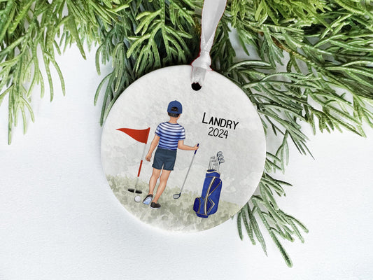 Boy Golf Ornament, Personalized Golf Ornament for Kids, Golf Team Gift