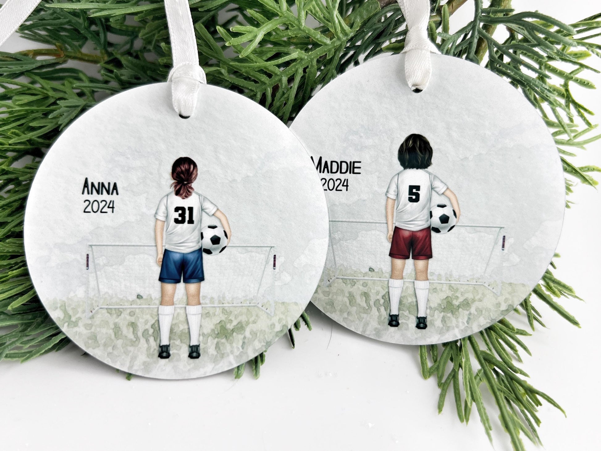 Personalized Soccer Ornament for Girls
