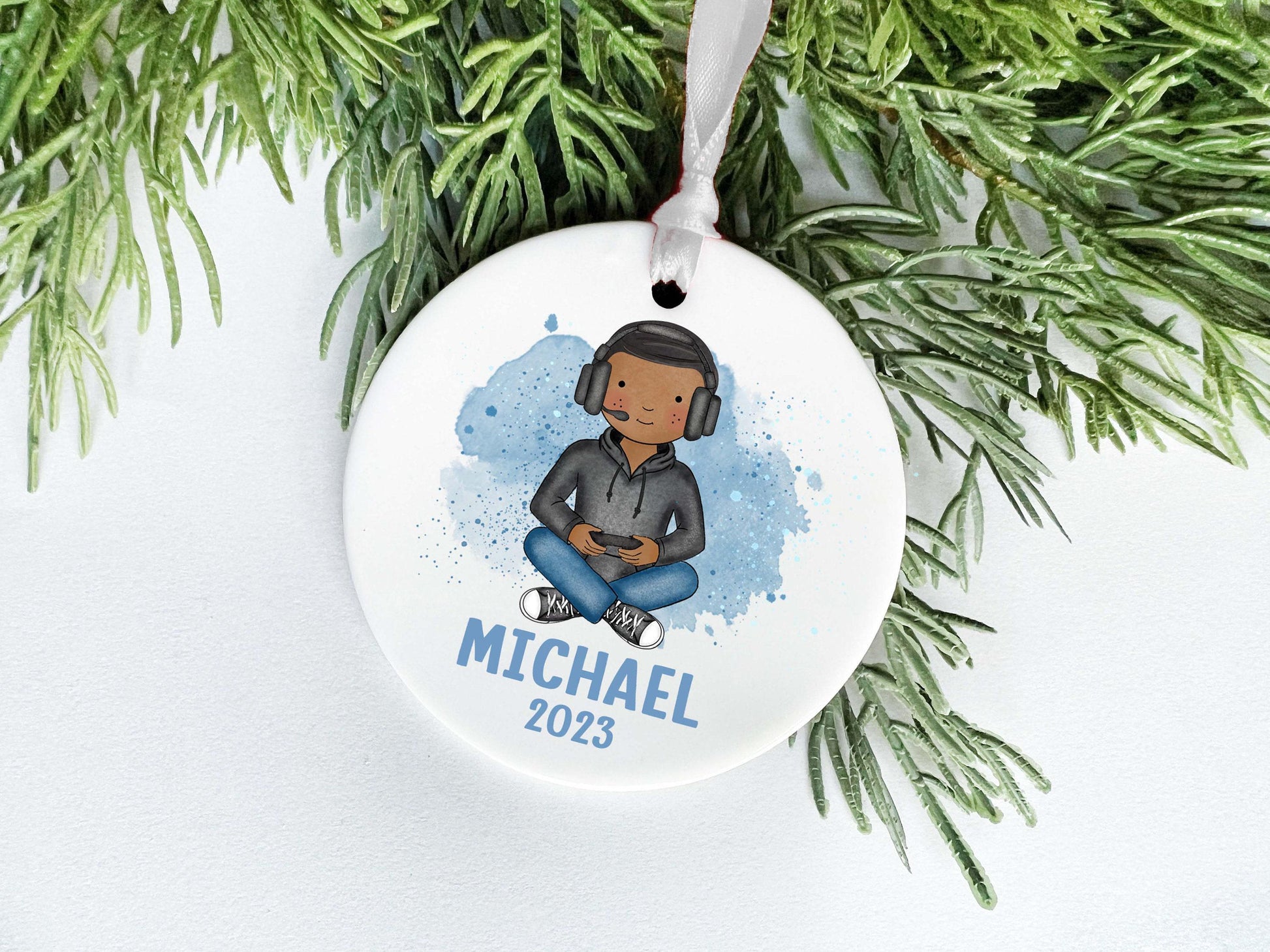 Gamer Ornament for Boys or Girls, Video Game Lover Christmas Gift