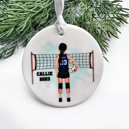 Volleyball Ornament, Girl Volleyball Gift, Club Volleyball Team Colors