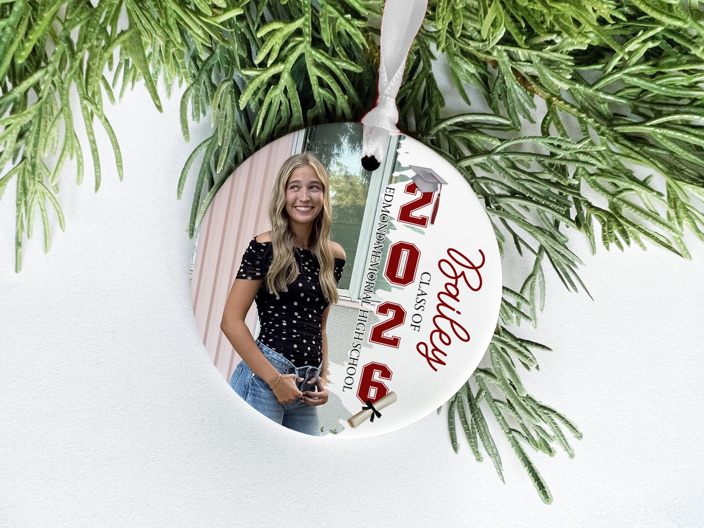 Personalized Graduation Photo Ornament – Class of 2026 Senior Keepsake Gift for Christmas