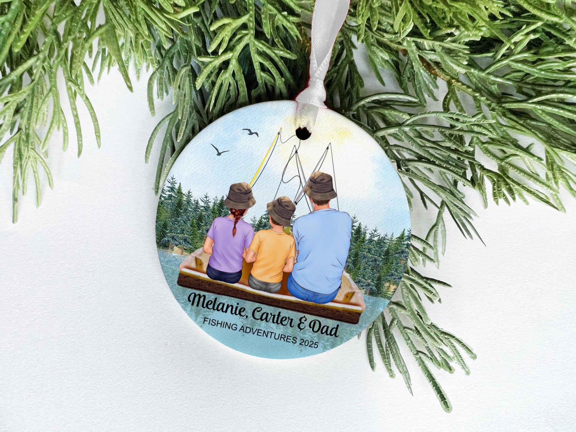Personalized Fishing Ornament: Dad, Grandpa & Kids - USA Made