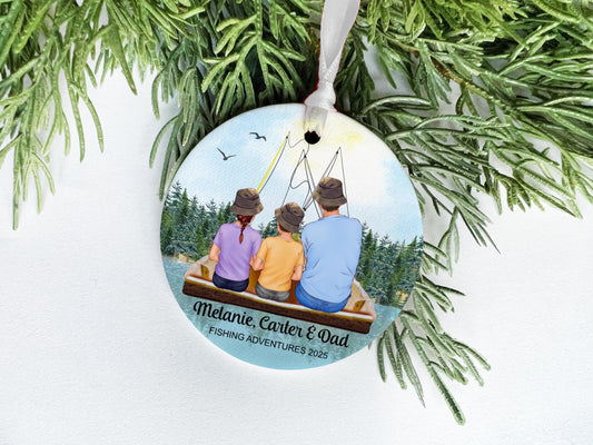 Personalized Fishing Ornament: Dad, Grandpa & Kids - USA Made